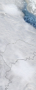 Спутниковый снимок  Рыбинского водохранилища и Белого озера 2022-01-04
