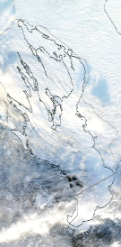 Спутниковый снимок Онежского озера 2022-01-06