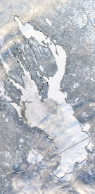 Спутниковый снимок Онежского озера 2022-01-07