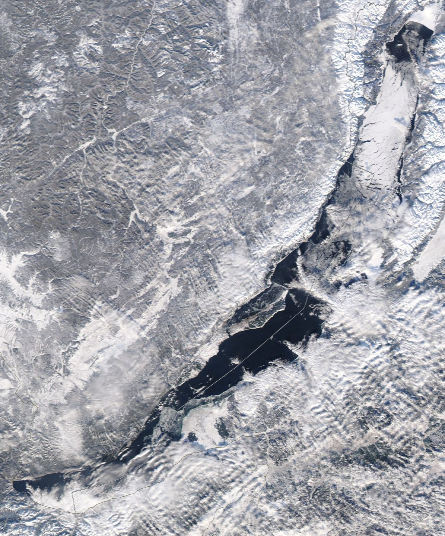 Спутниковый снимок Байкала 2022-01-08