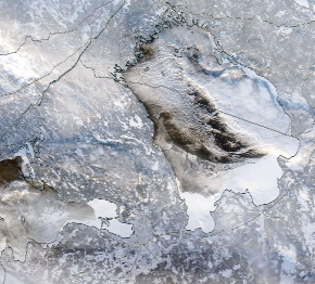 Спутниковый снимок Ладога, Финский залив 2022-01-08