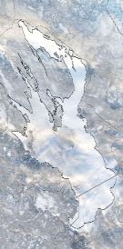 Спутниковый снимок Онежского озера 2022-01-08