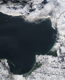 Спутниковый снимок  Куршский и Калининградский залив 2022-01-10