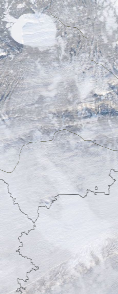 Спутниковый снимок  Рыбинского водохранилища и Белого озера 2022-01-10
