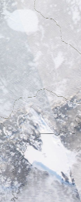 Спутниковый снимок  Рыбинского водохранилища и Белого озера 2022-01-11
