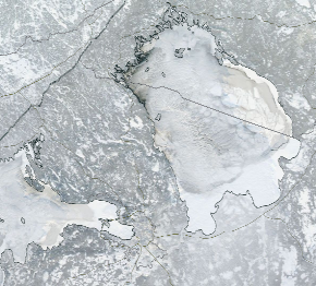 Спутниковый снимок Ладога, Финский залив 2022-01-11