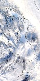 Спутниковый снимок Онежского озера 2022-01-13