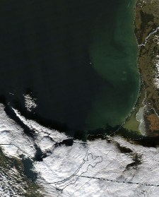 Спутниковый снимок  Куршский и Калининградский залив 2022-01-14