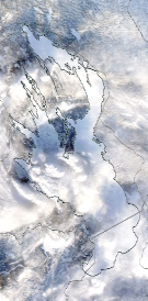 Спутниковый снимок Онежского озера 2022-01-14