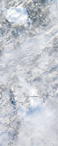 Спутниковый снимок  Рыбинского водохранилища и Белого озера 2022-01-15