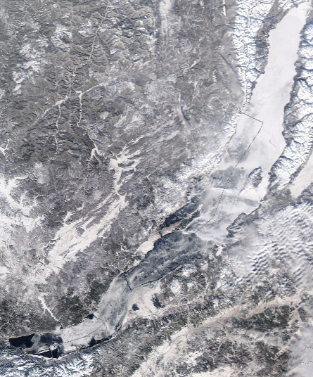 Спутниковый снимок Байкала 2022-01-16