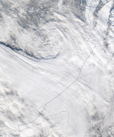 Спутниковый снимок Байкала 2022-01-17