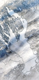 Спутниковый снимок Онежского озера 2022-01-17