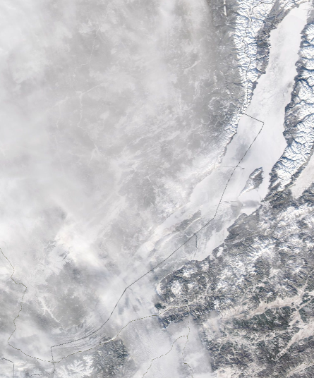 Спутниковый снимок Байкала 2022-01-18