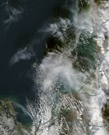Спутниковый снимок  Куршский и Калининградский залив 2022-01-18
