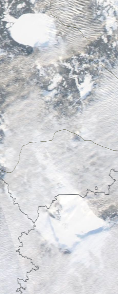 Спутниковый снимок  Рыбинского водохранилища и Белого озера 2022-01-18