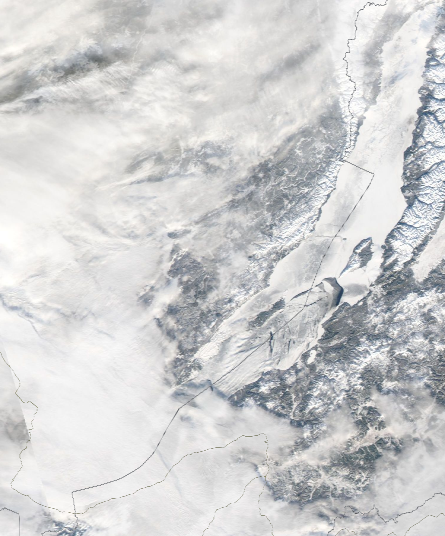 Спутниковый снимок Байкала 2022-01-19