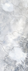 Спутниковый снимок  Рыбинского водохранилища и Белого озера 2022-01-19