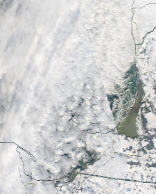 Спутниковый снимок  Куршский и Калининградский залив 2022-01-22