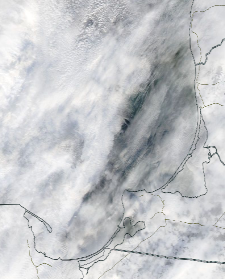 Спутниковый снимок  Куршский и Калининградский залив 2022-01-23