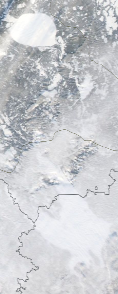 Спутниковый снимок  Рыбинского водохранилища и Белого озера 2022-01-23