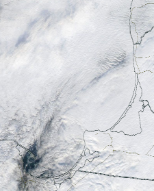 Спутниковый снимок  Куршский и Калининградский залив 2022-01-24