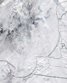 Спутниковый снимок  Куршский и Калининградский залив 2022-01-26