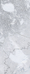 Спутниковый снимок  Рыбинского водохранилища и Белого озера 2022-01-26