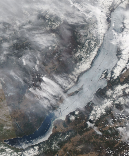 Спутниковый снимок Байкала 2022-05-02