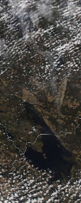 Спутниковый снимок  Рыбинского водохранилища и Белого озера 2022-05-06