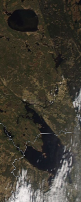 Спутниковый снимок  Рыбинского водохранилища и Белого озера 2022-05-10