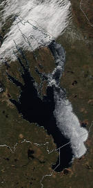 Спутниковый снимок Онежского озера 2022-05-10