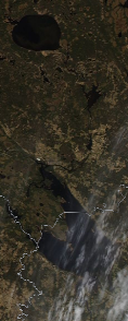 Спутниковый снимок  Рыбинского водохранилища и Белого озера 2022-05-11