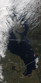 Спутниковый снимок Онежского озера 2022-05-17