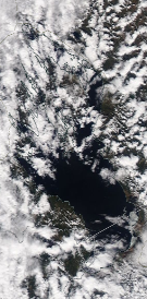 Спутниковый снимок Онежского озера 2022-05-18