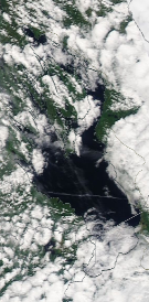 Спутниковый снимок Онежского озера 2022-06-18