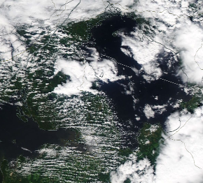 Спутниковый снимок Ладога, Финский залив 2022-06-19