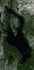 Спутниковый снимок Онежского озера 2022-06-22