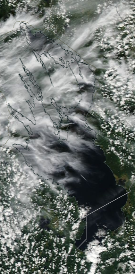 Спутниковый снимок Онежского озера 2022-07-26