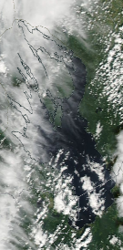 Спутниковый снимок Онежского озера 2022-07-27