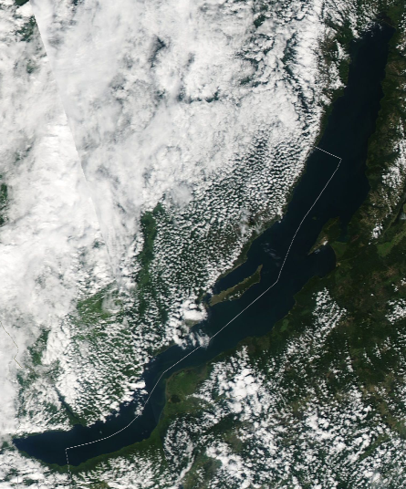 Спутниковый снимок Байкала 2022-08-04