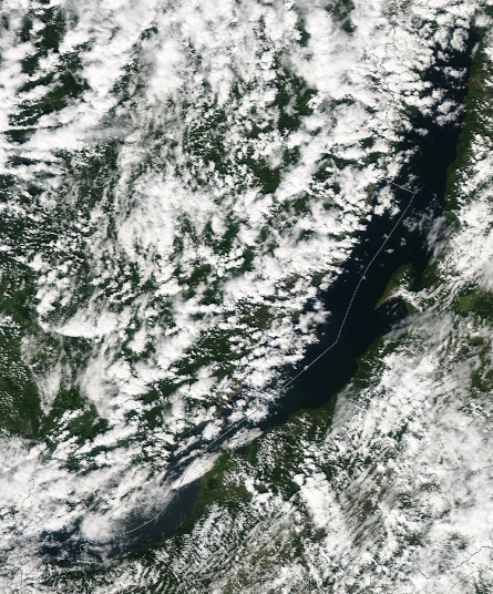 Спутниковый снимок Байкала 2022-08-05