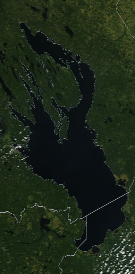 Спутниковый снимок Онежского озера 2022-08-05