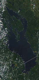 Спутниковый снимок Онежского озера 2022-08-06