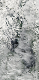 Спутниковый снимок Онежского озера 2022-08-07