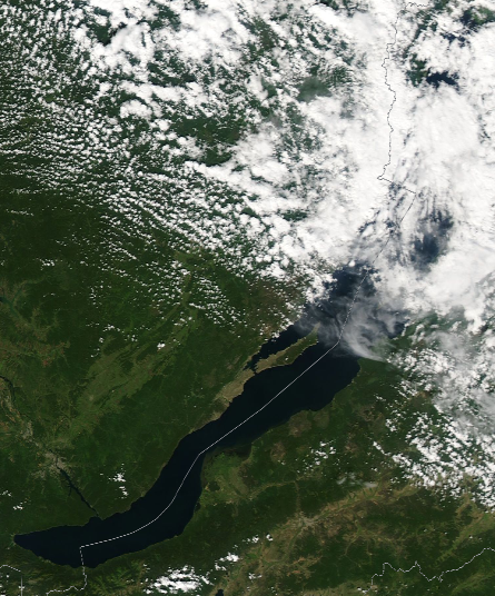 Спутниковый снимок Байкала 2022-08-08