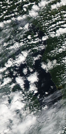 Спутниковый снимок Онежского озера 2022-08-08