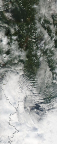 Спутниковый снимок  Рыбинского водохранилища и Белого озера 2022-09-23