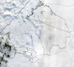 Спутниковый снимок Ладога, Финский залив 2023-01-16