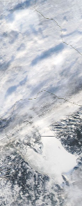 Спутниковый снимок  Рыбинского водохранилища и Белого озера 2023-01-22